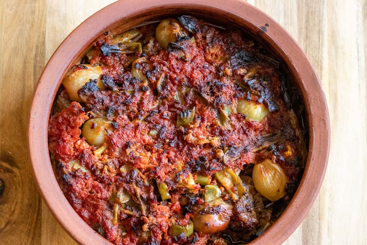 guvec is baked for two hours