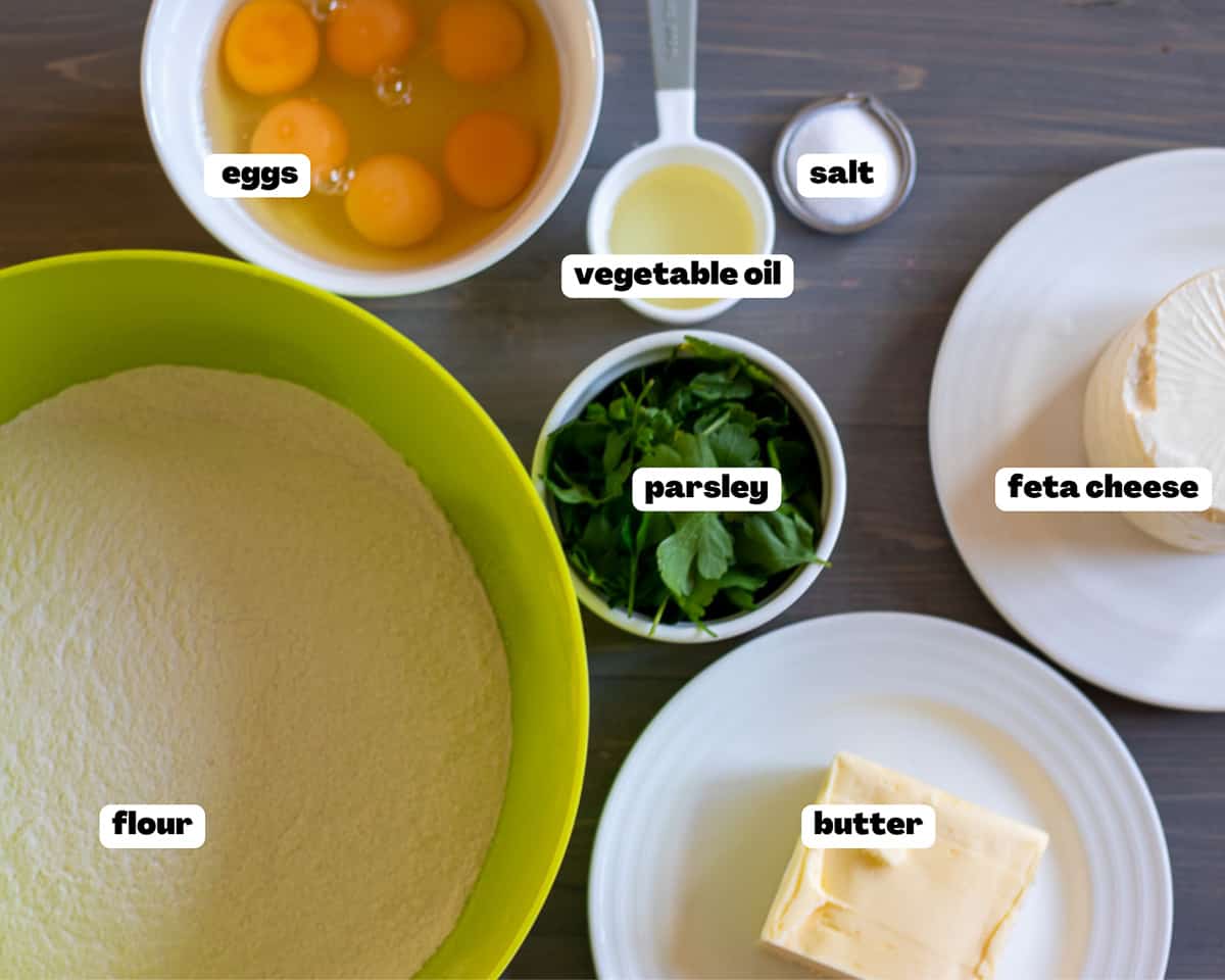 Labelled picture of ingredients for su boregi