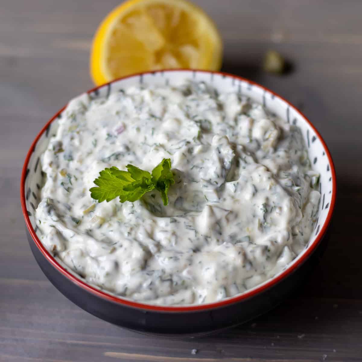tartar sauce made with capers and dill