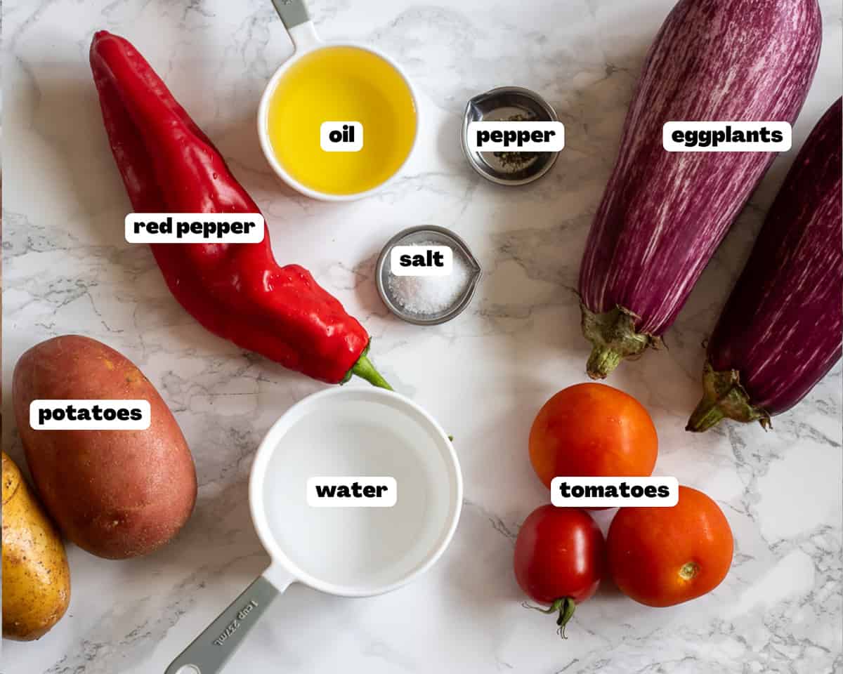 labelled picture of ingredients for baked chicken thighs