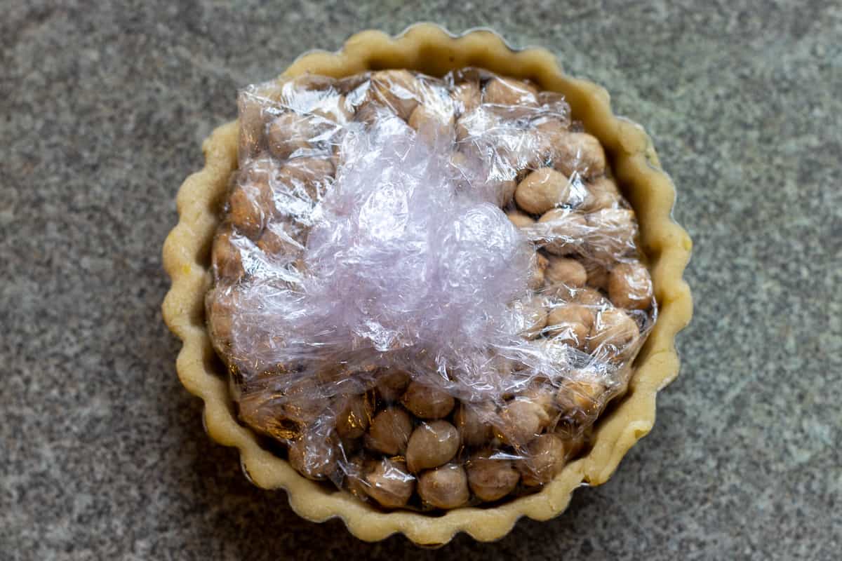 the tartlet shell is ready for blind baking