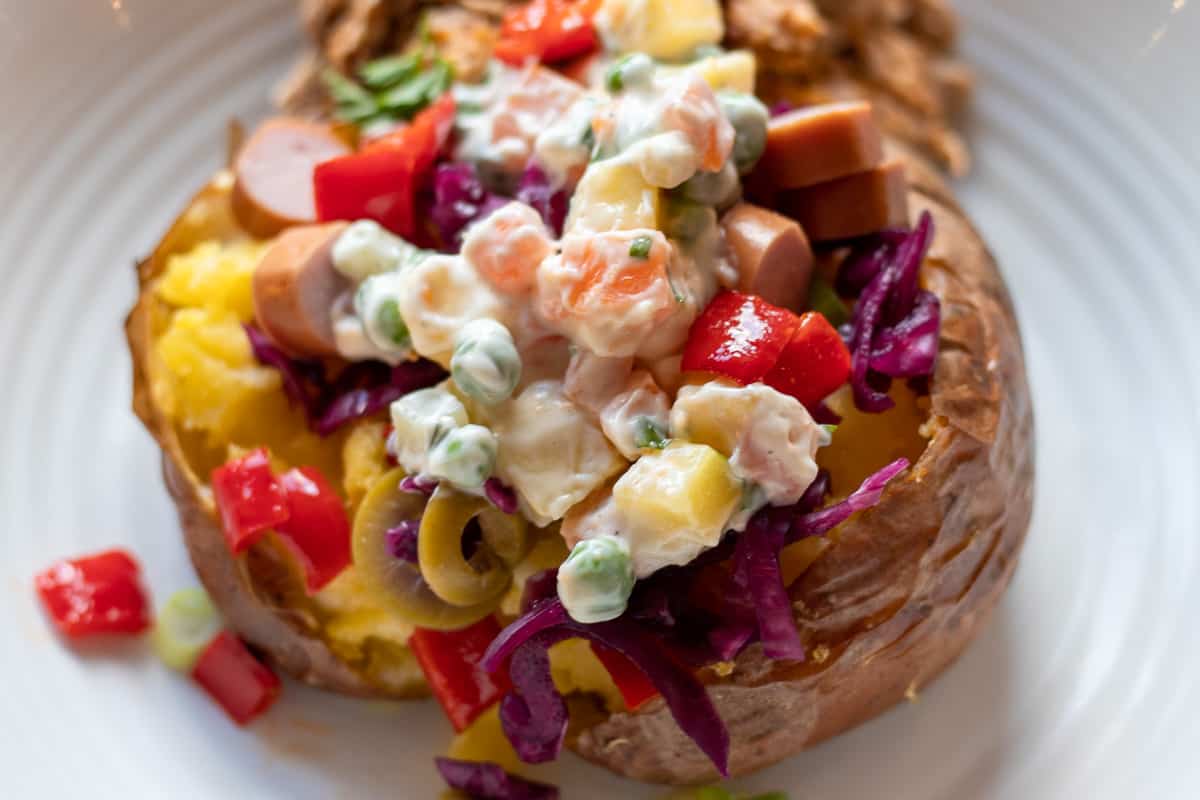 kumpir topped with various fillings