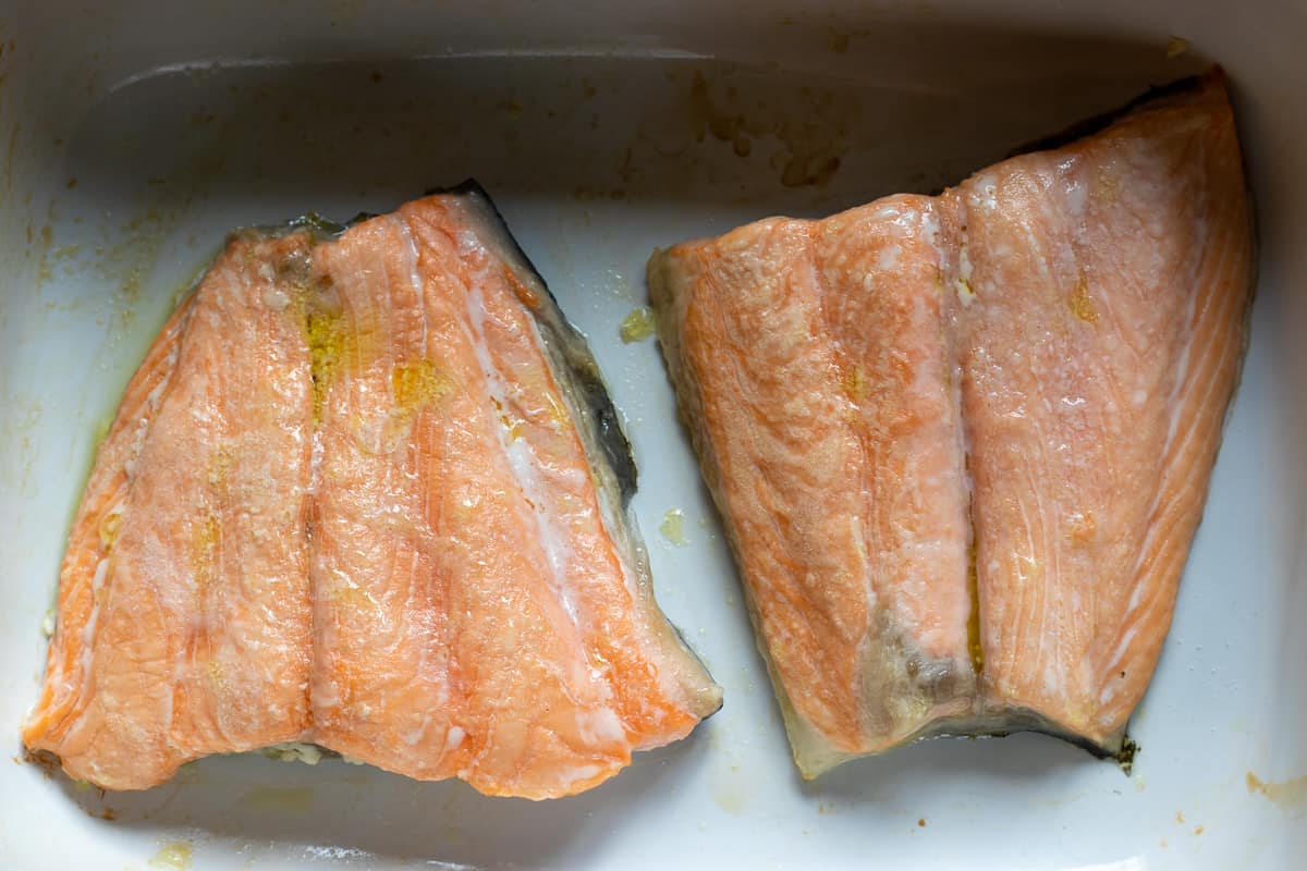 baked the salmon fillets for 10 minutes