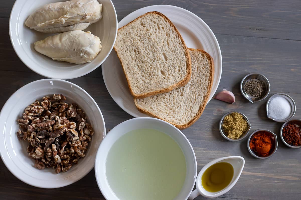 Ingredients for making cerkez tavugu