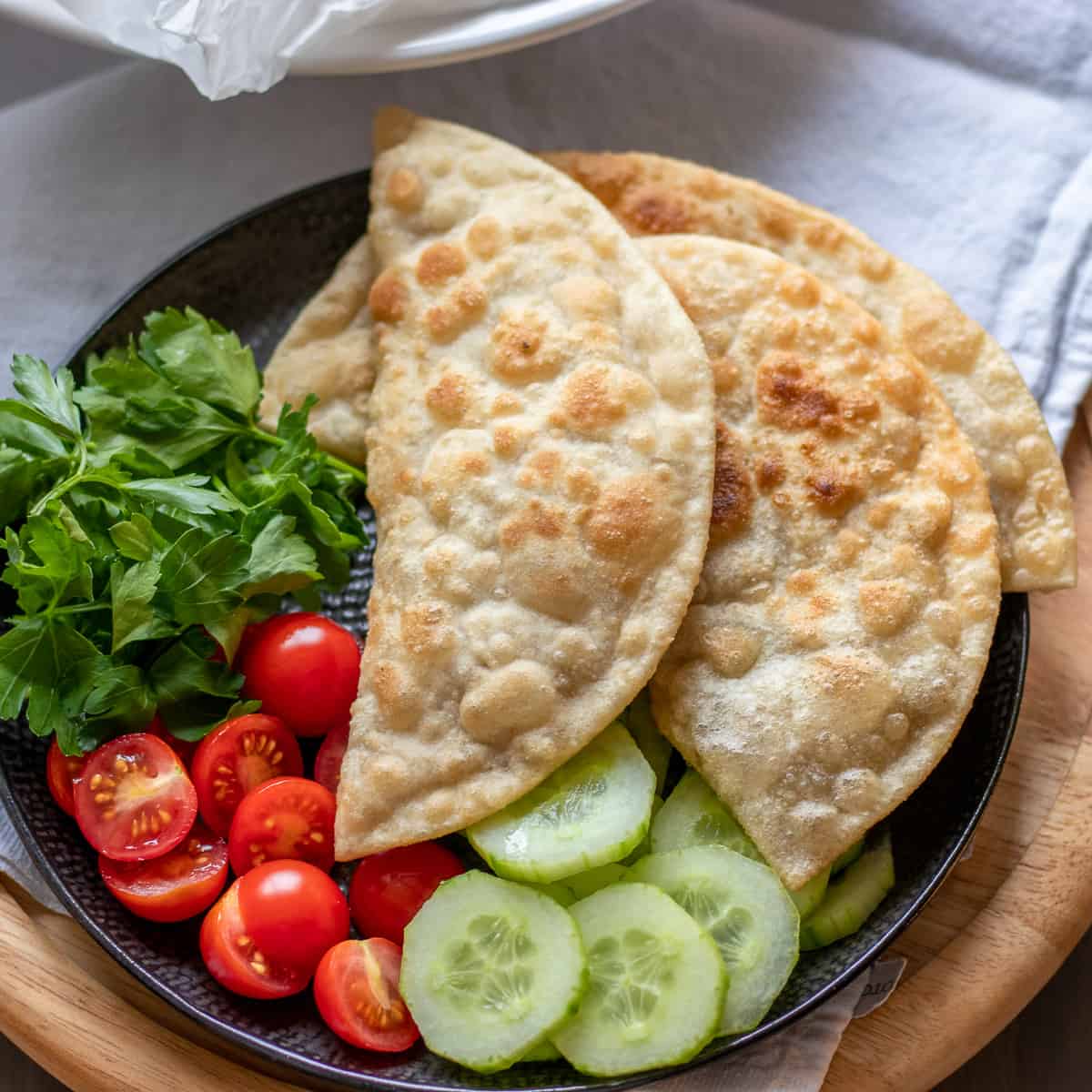 fried ciboria served with salad
