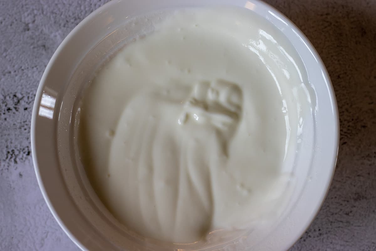 the yoghurt is whisked until smooth