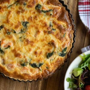 salmon quiche with spinach