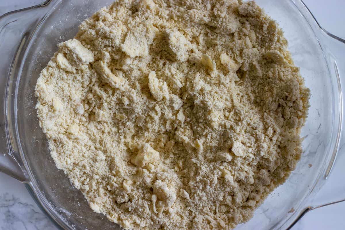 butter and flour formed a breadcrumb looking mixture