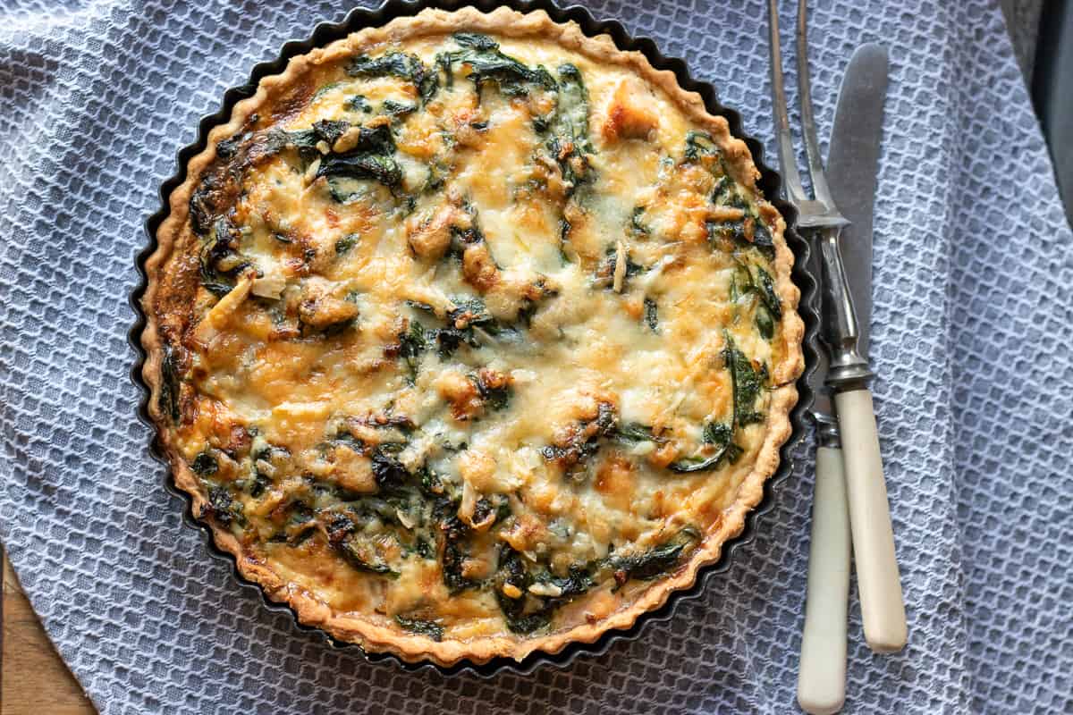 salmon quiche with spinach