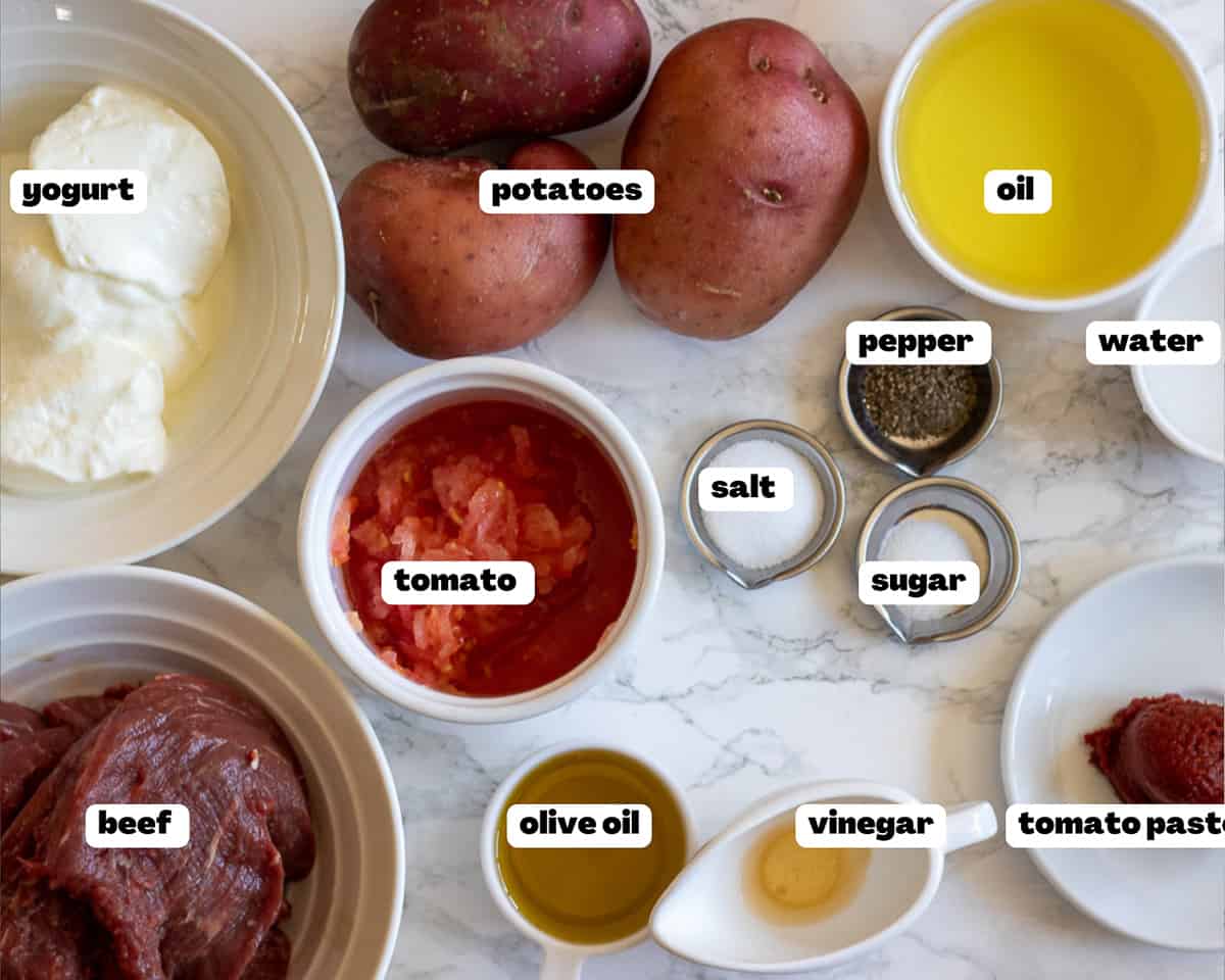 Labelled picture of ingredients for cokertme