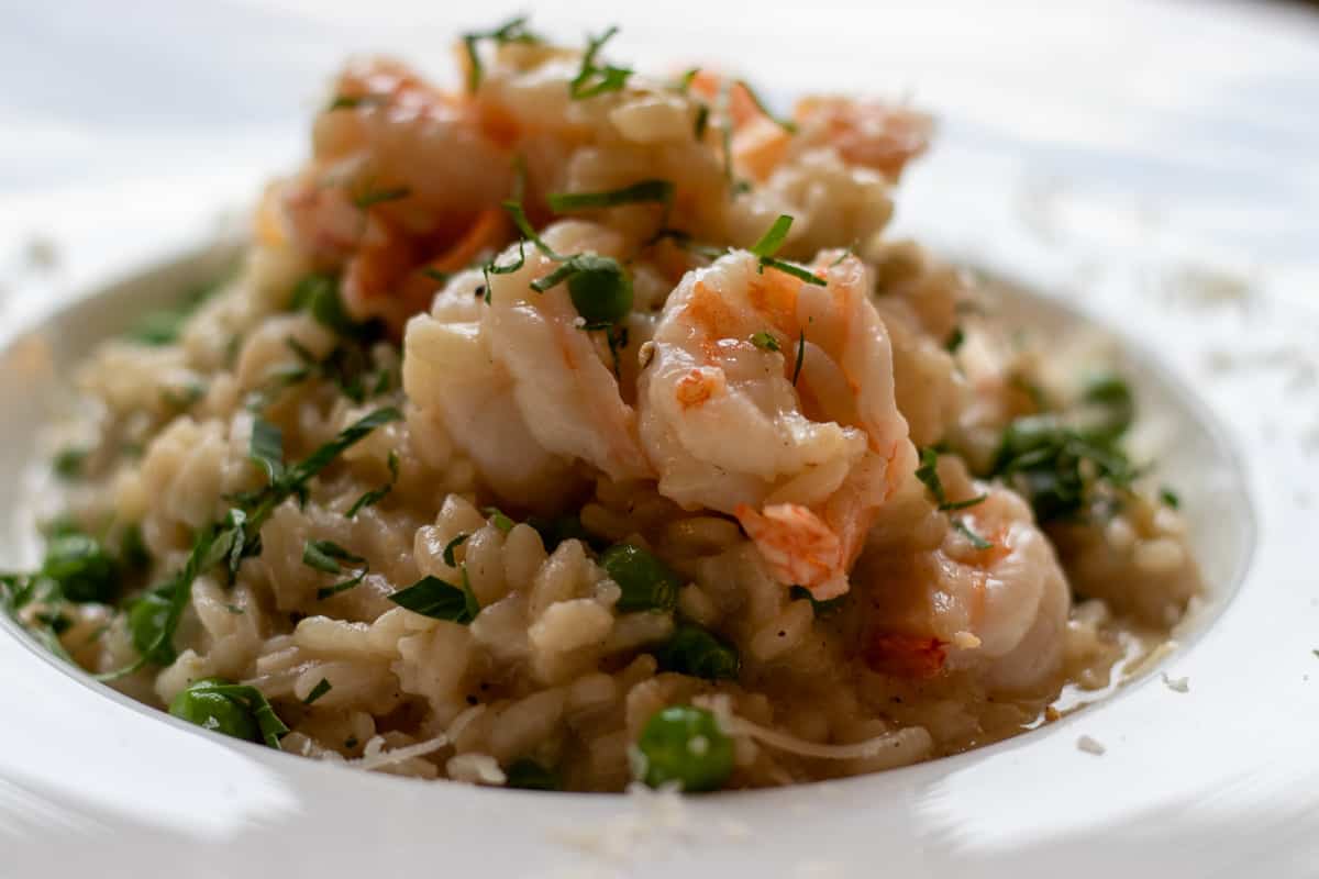 creamy shrimp paste made with peas and garnished with parsley