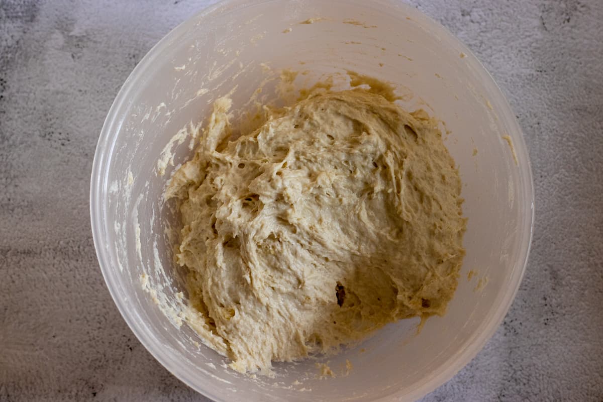 Soft and sticky naan dough