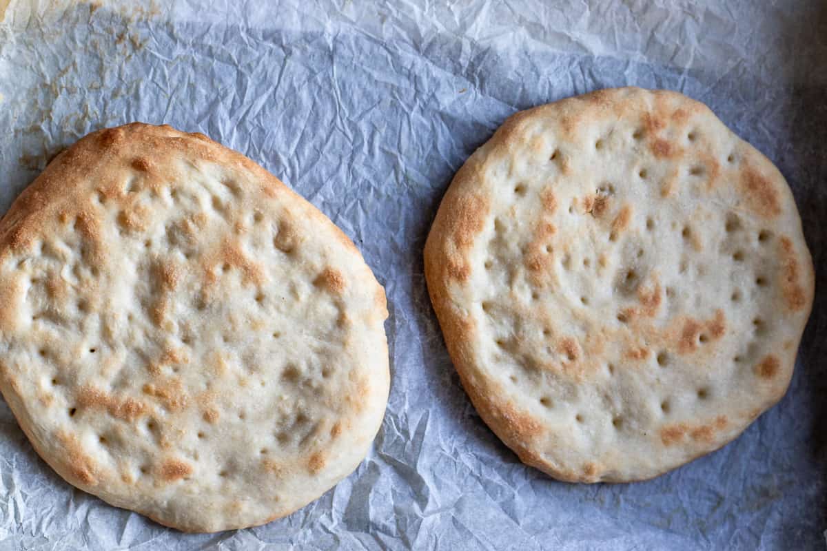 2 roghni naan bread freshly baked