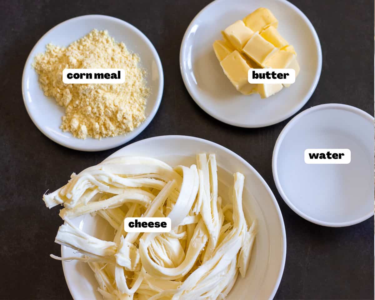 labeled picture of ingredients for mihlama