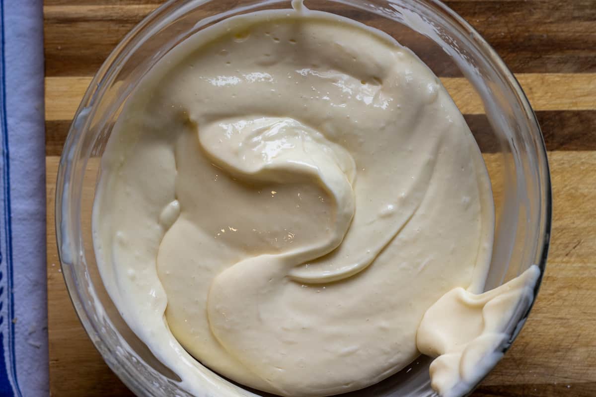 the cream cheese filling is ready