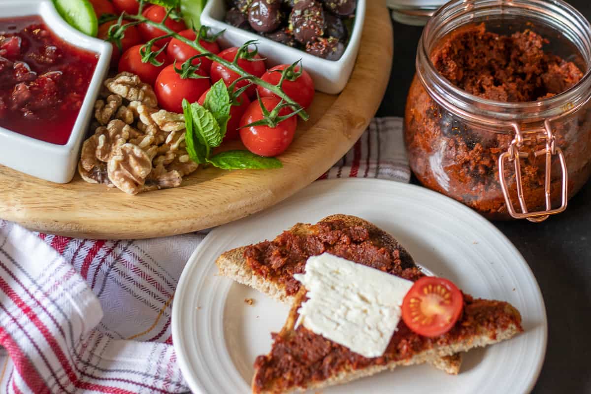 muhammara is served as a breakfast item