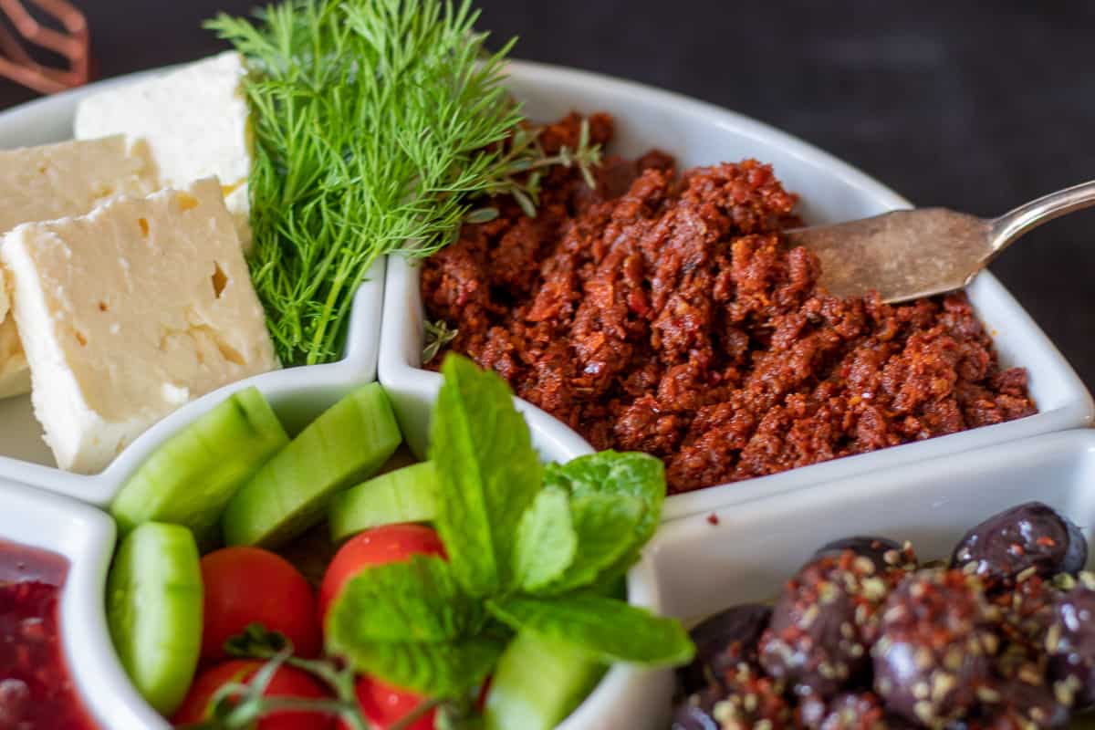 muhammara (acıka) served as a breakfast