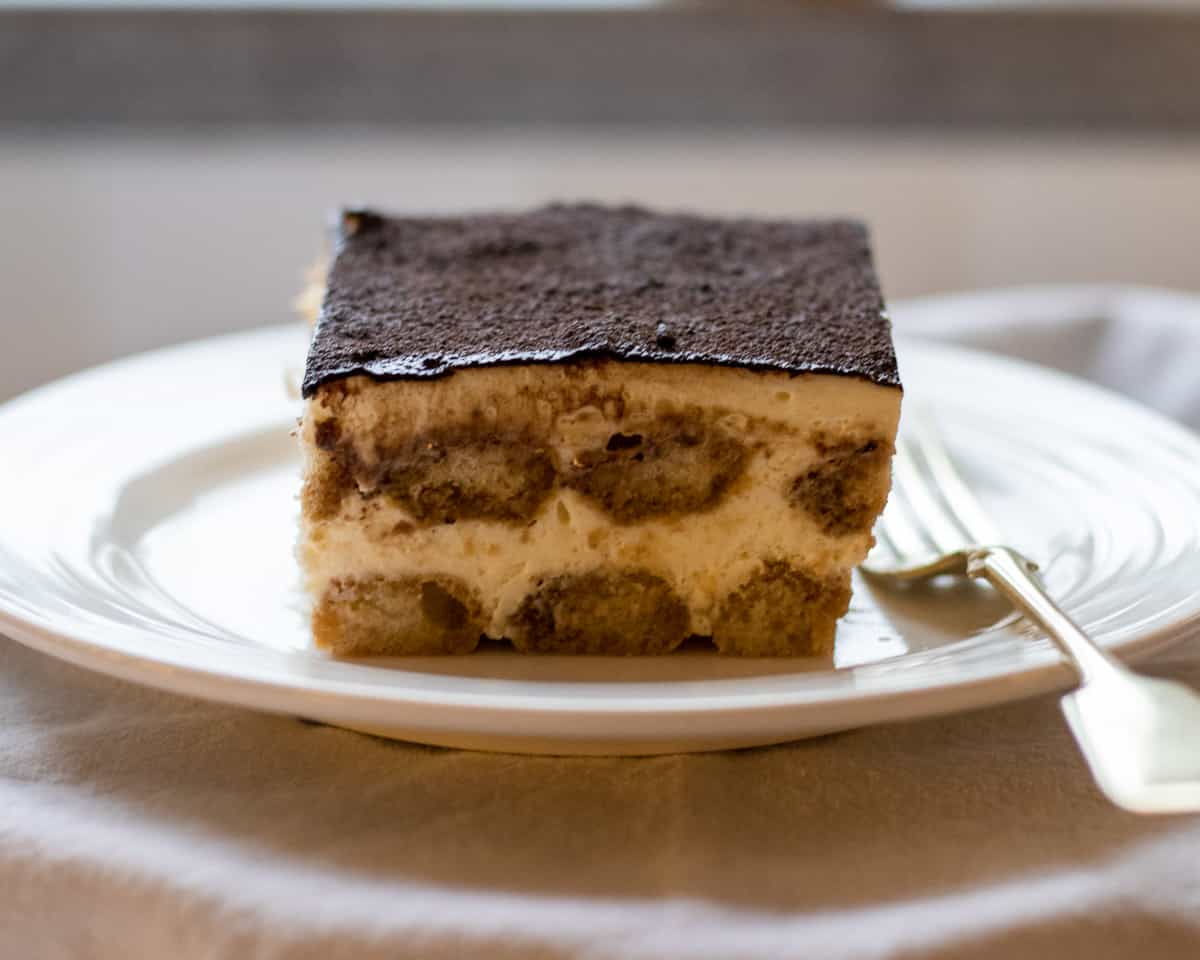 a portion of classic Italian tiramisu