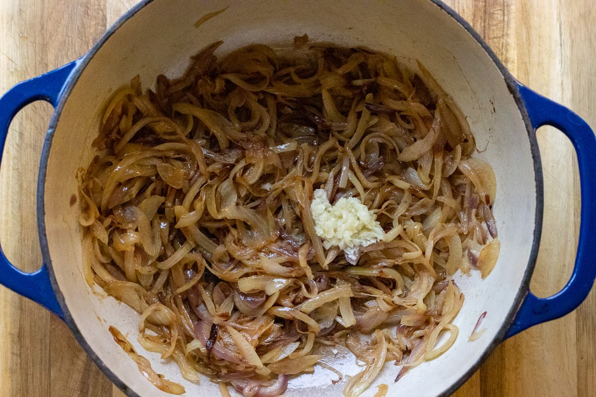 onions are cooked until nicely caramelised
