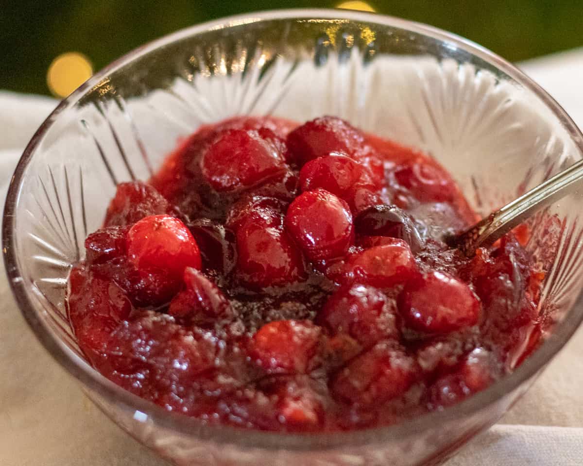 Cranberries are cooked until bursting