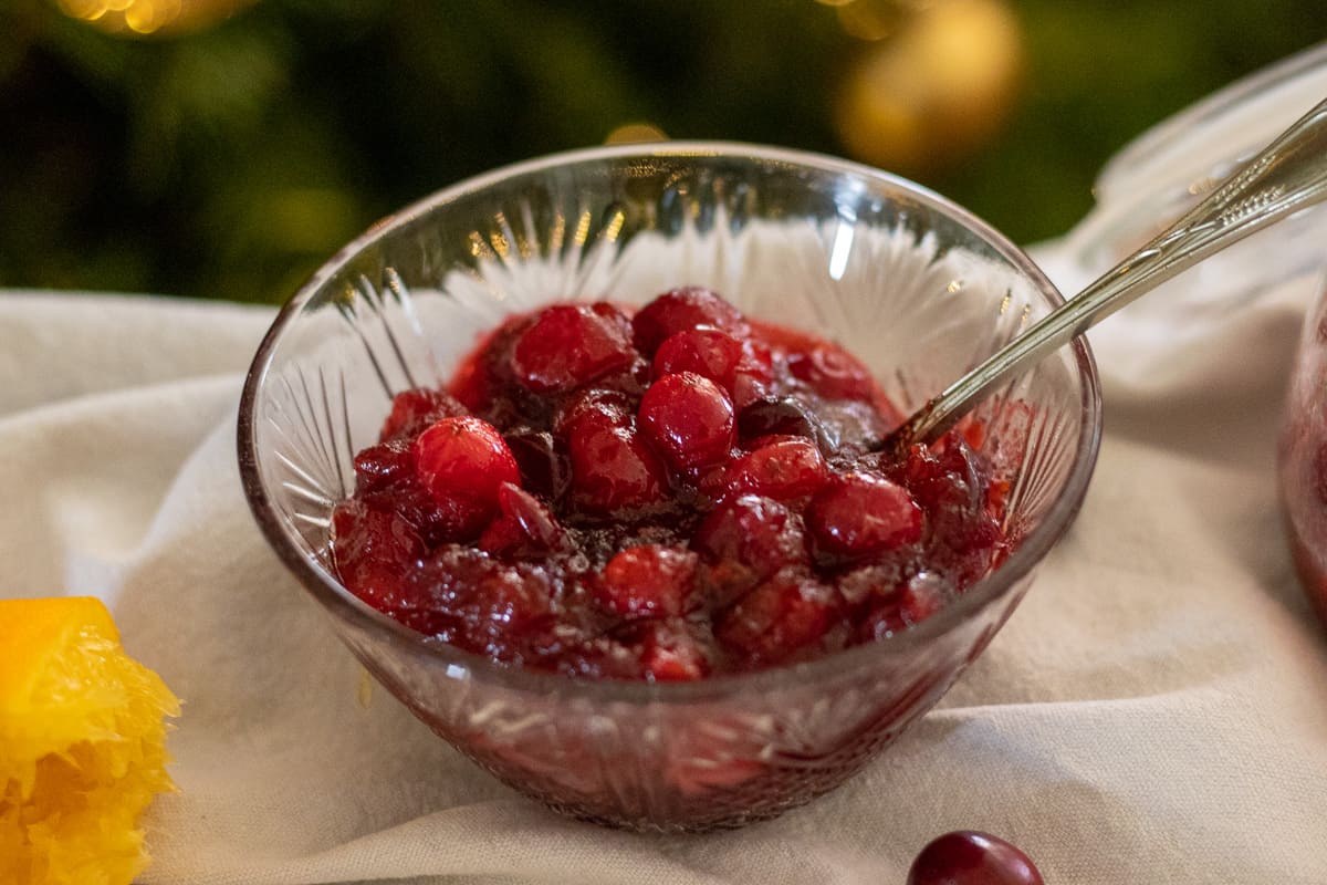 cranberry sauce in a bowl