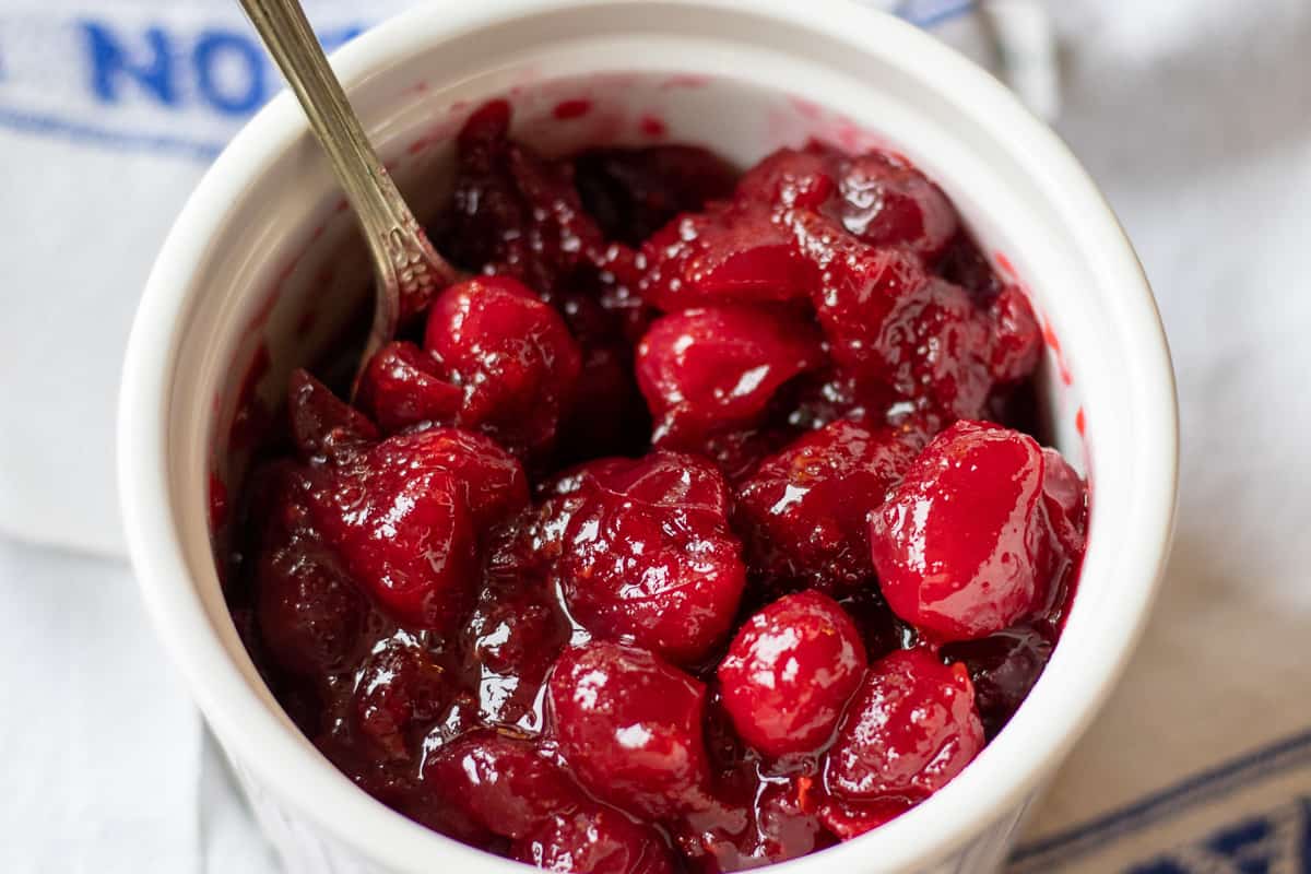 cranberry sauce made of with orange juice and zest