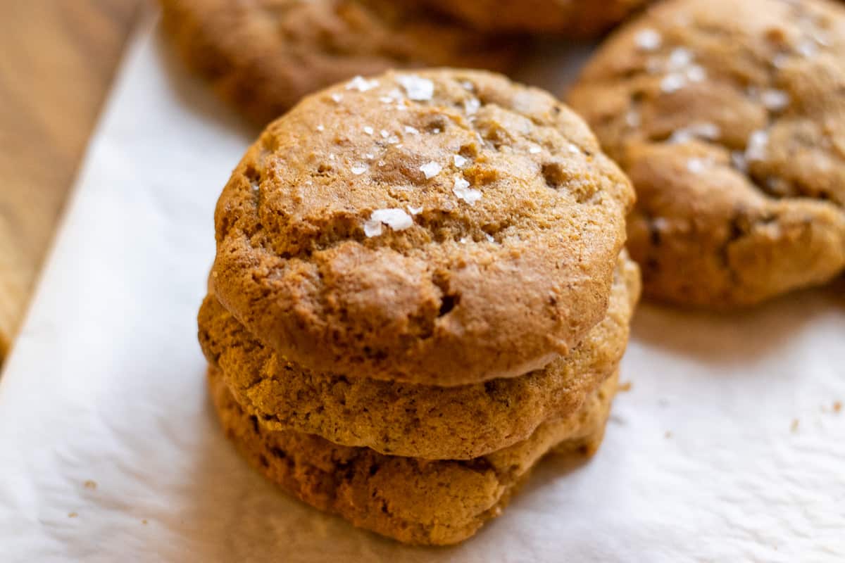 3 pieces of gluten free pumpkin cookies