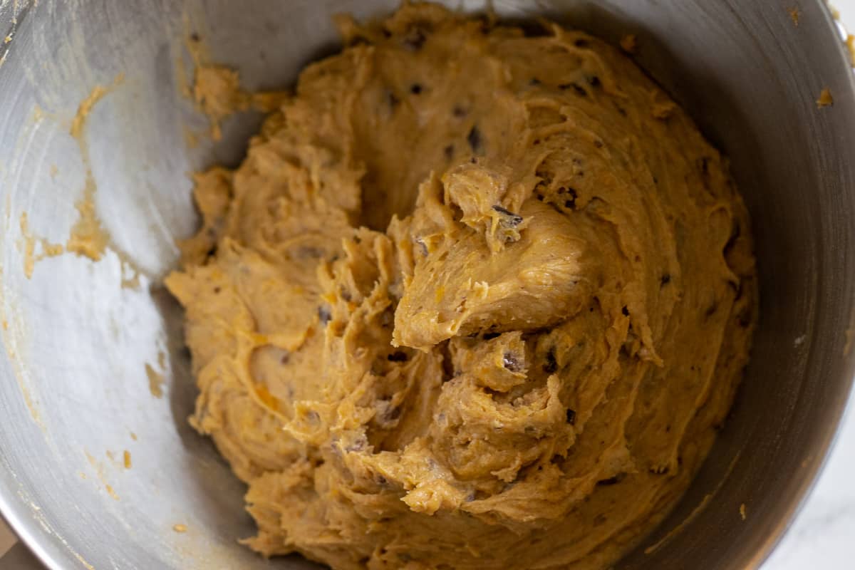 gluten free pumpkin cookie dough ready to shape