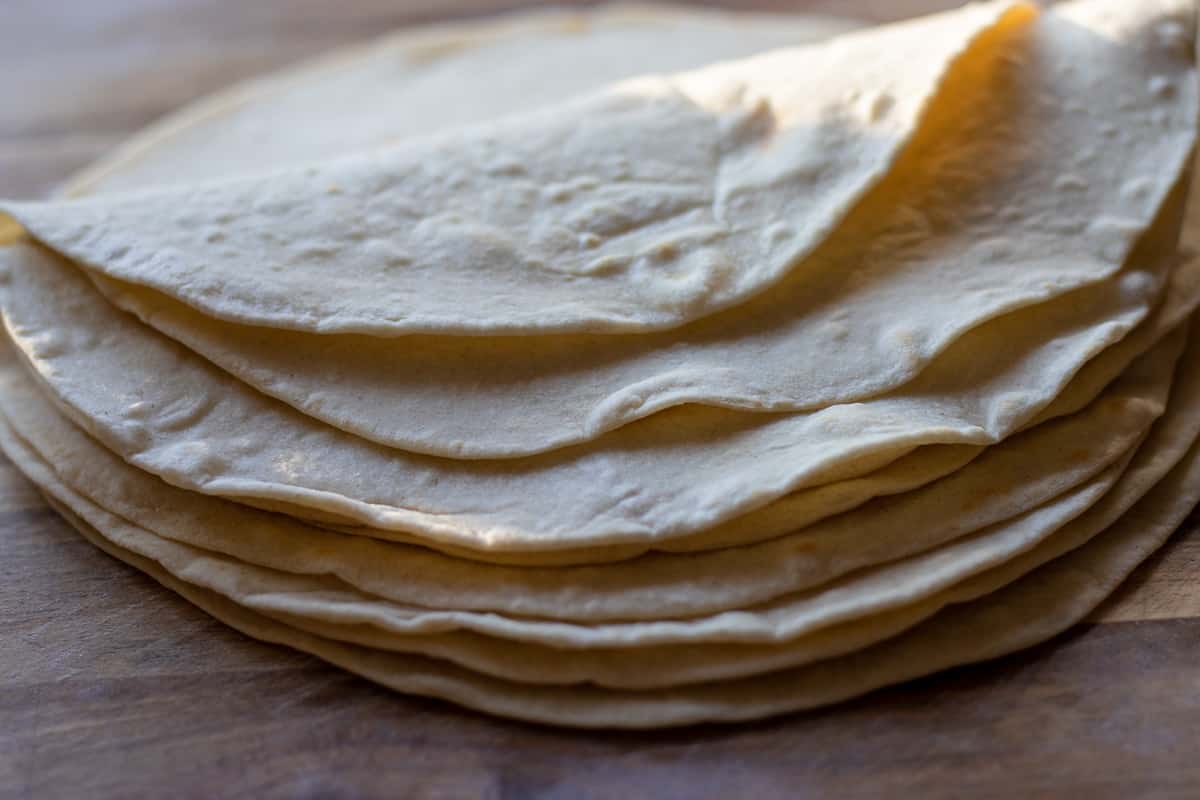 freshly made tortilla wraps