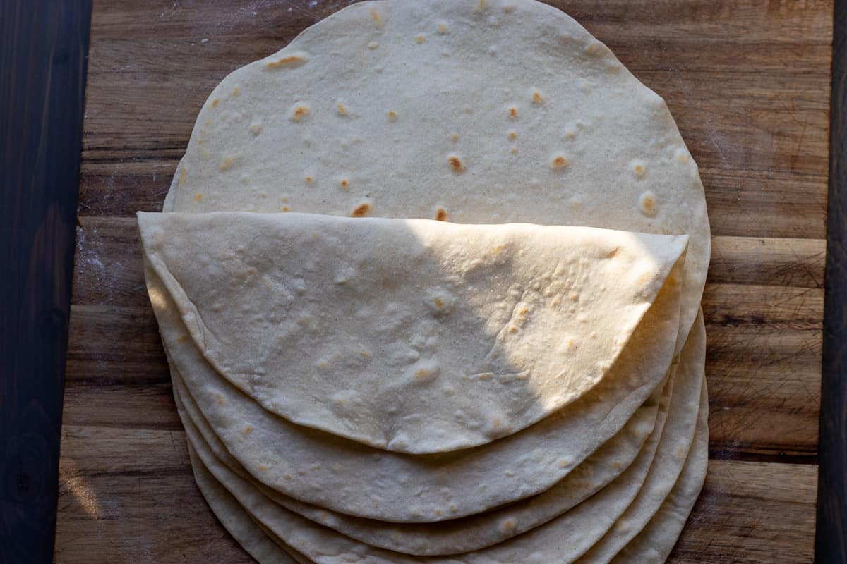 6 pieces of homemade tortilla bread