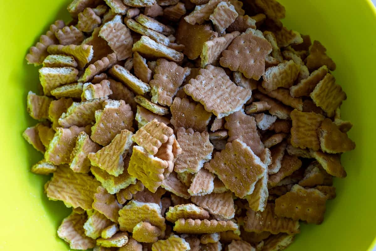 biscuits are crushed into chunky pieces