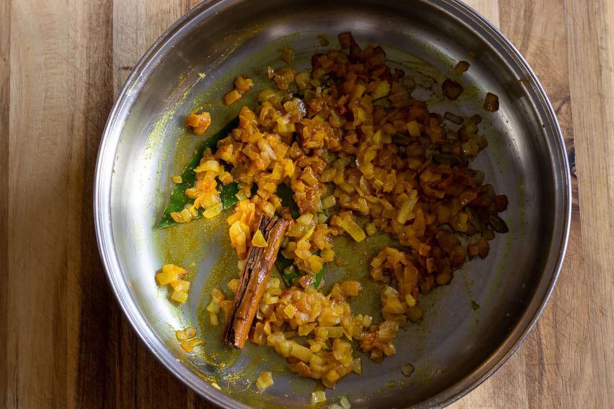 sautéing the spices until fragrant