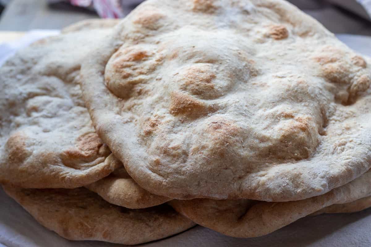 freshly baked taboon bread