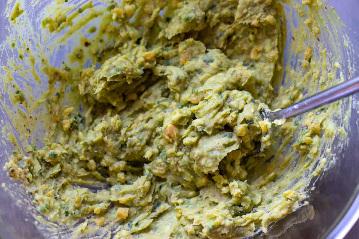 creamy avocado mixture for filling egg whites