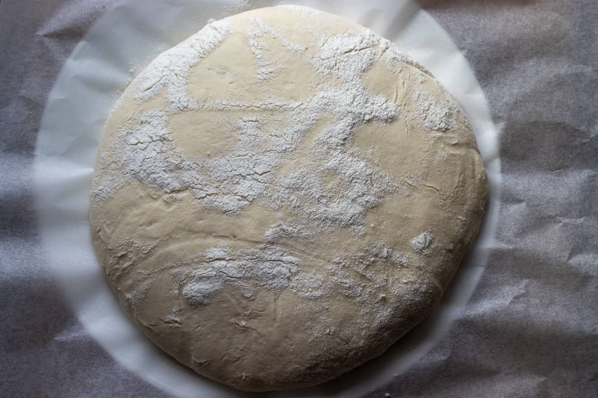 dropping the dough on a parchment paper