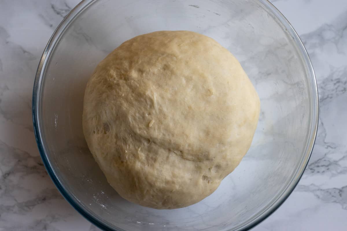 the manakish dough has doubled in size