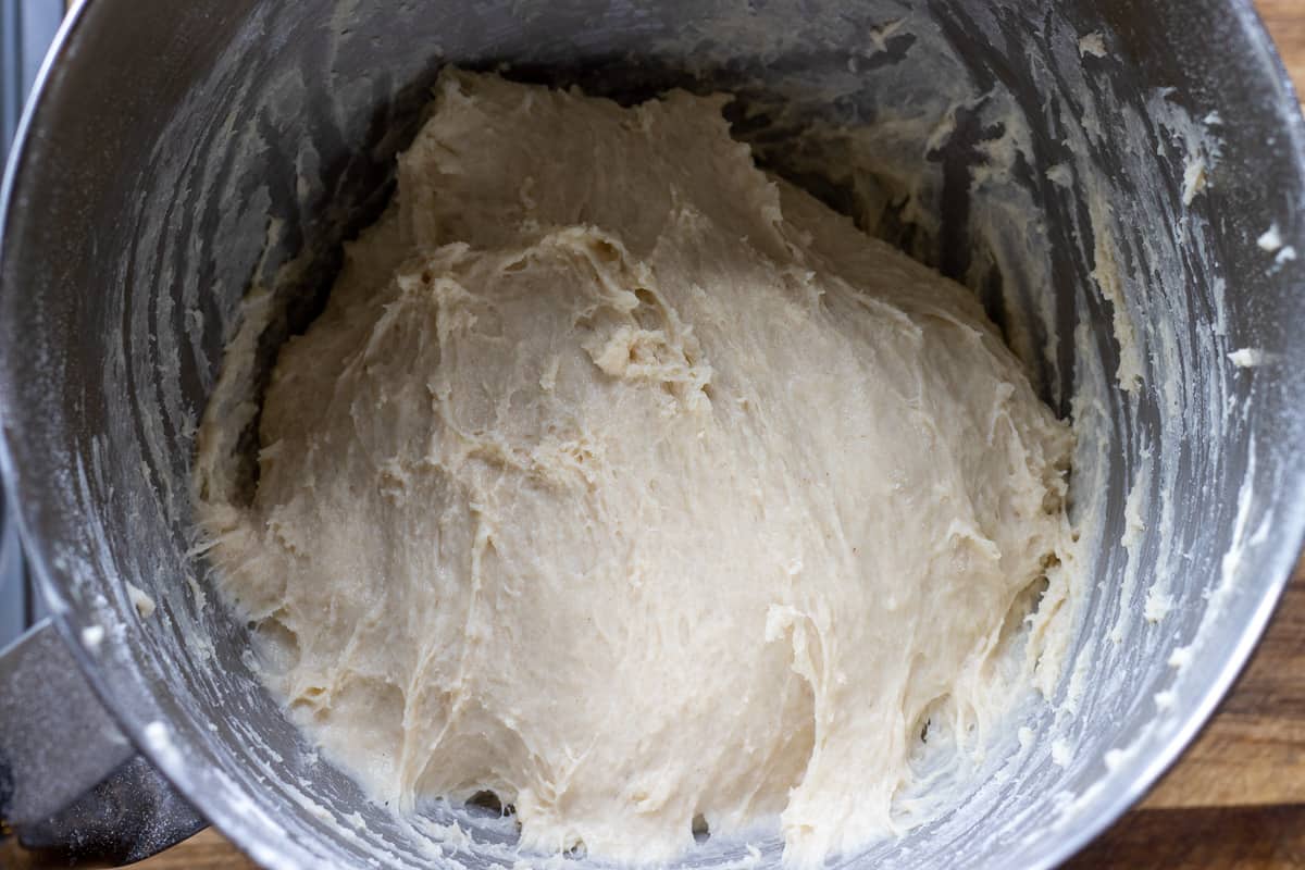 A soft and sticky sough has been formed.