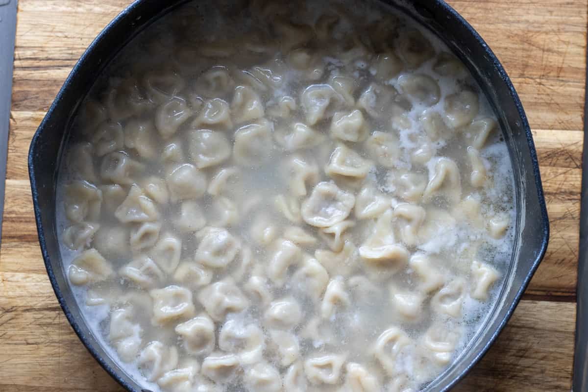 manti is cooked in boiling water until soft