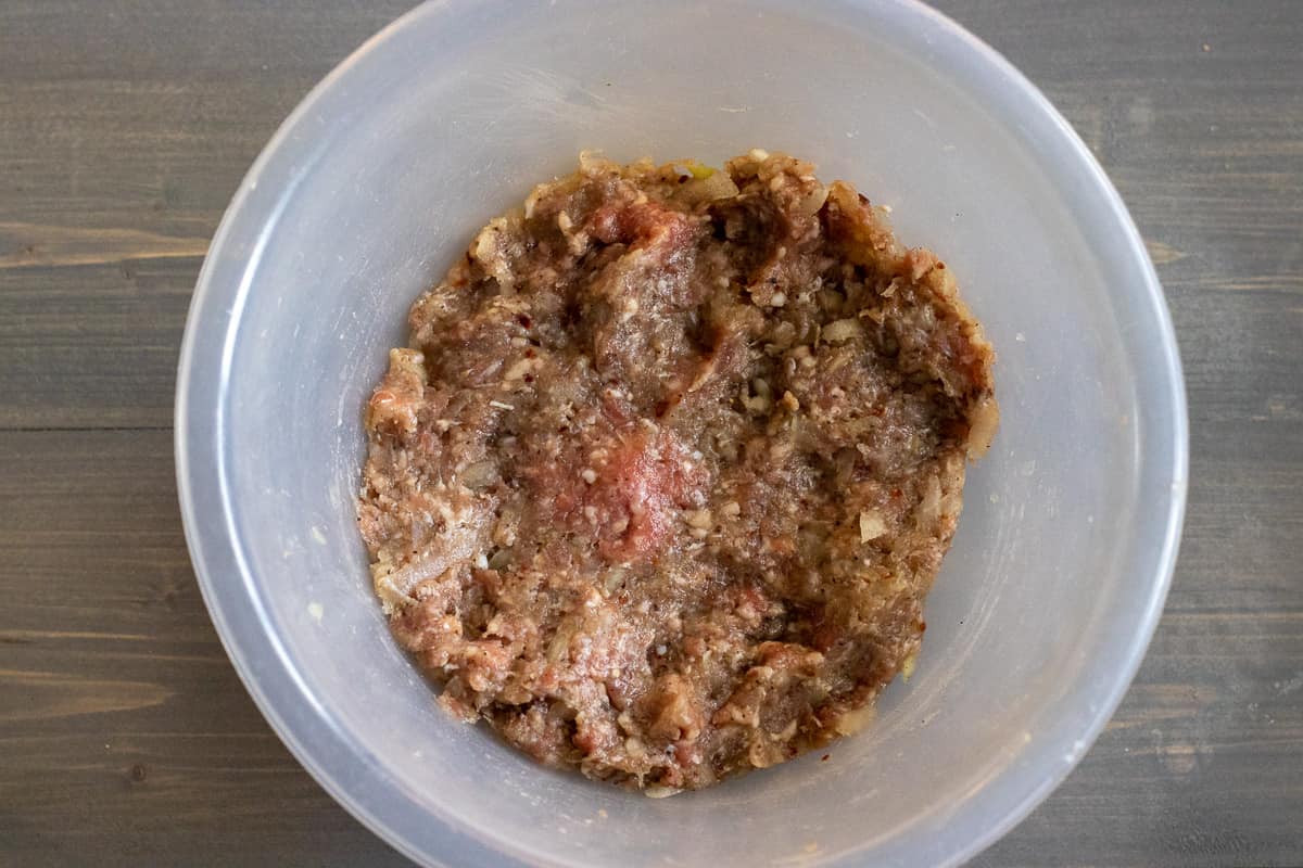meat filling for Manti - Turkish ravioli