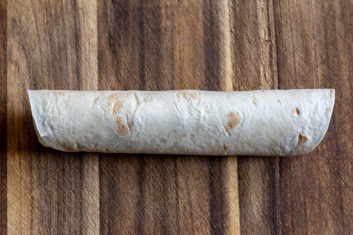 the tortilla is wrapped tightly