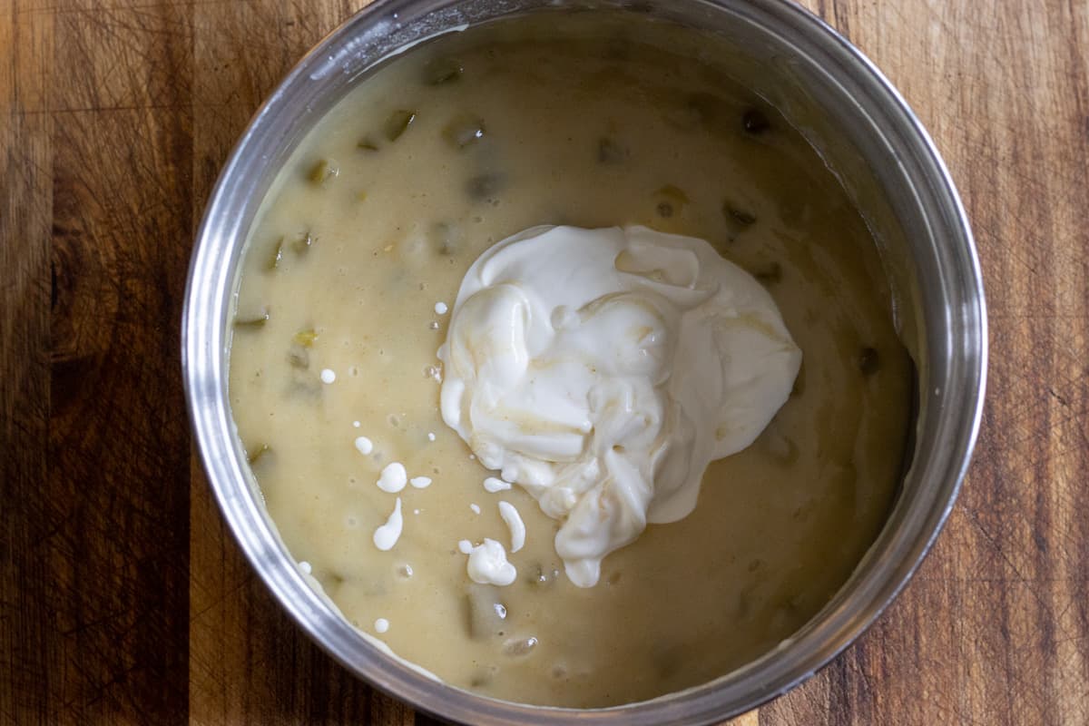 sour cream is added to the sauce