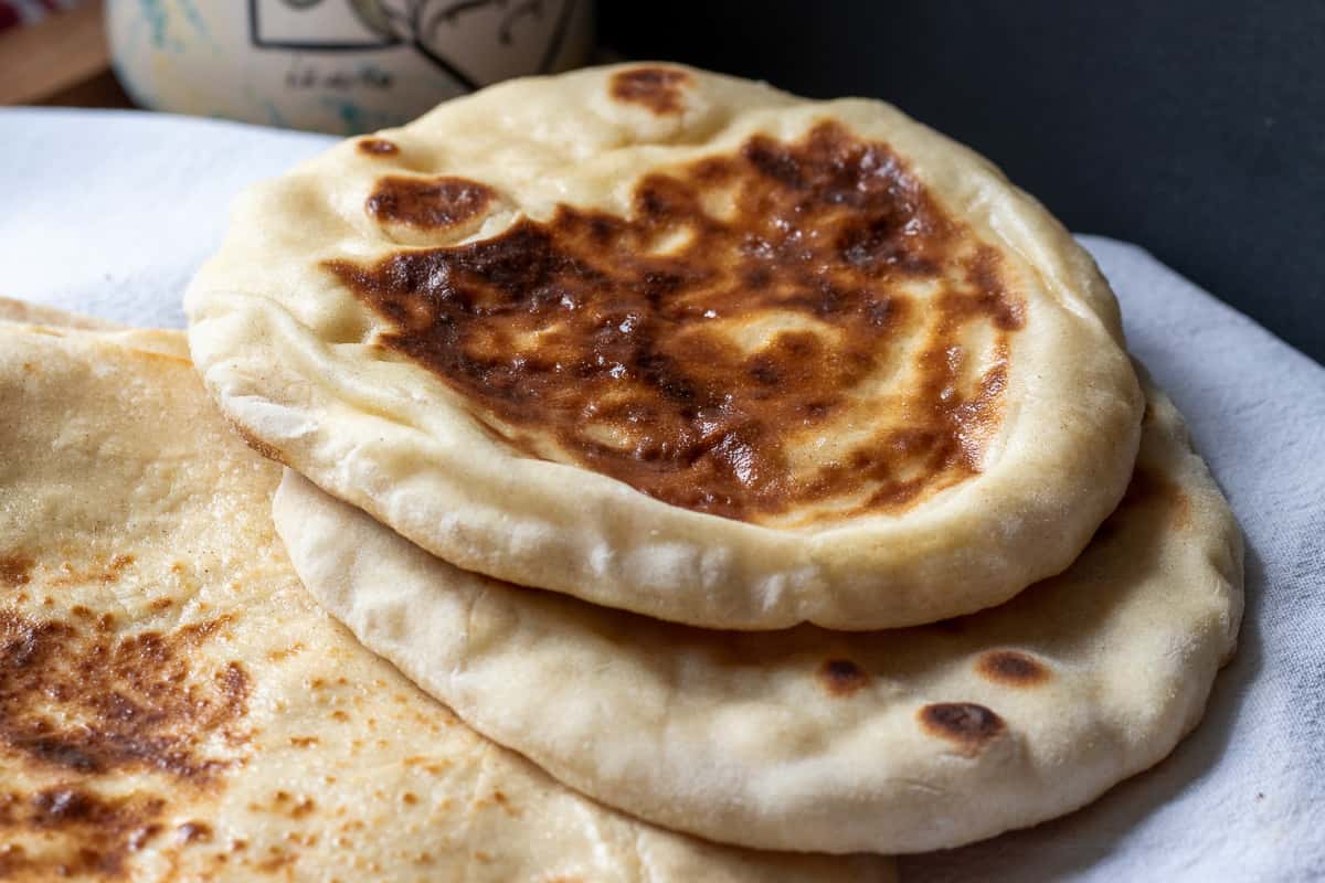 2 pieces of rustic sourdough flat bread