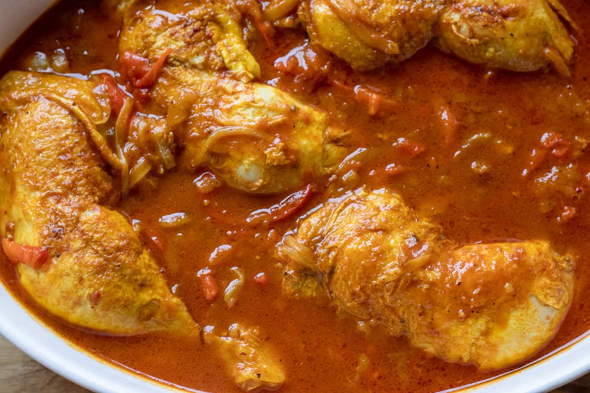 when serving zereshk polo morph - Persian barberry rice with chicken, chicken and vegetables are served separately