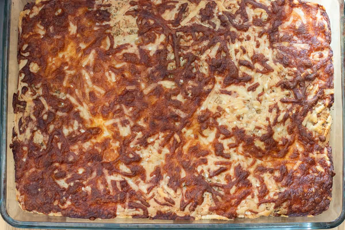 the dough is baked until golden brown