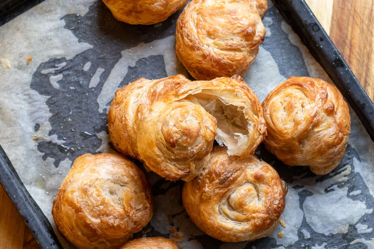 freshly baked flaky and crispy bozo pastries