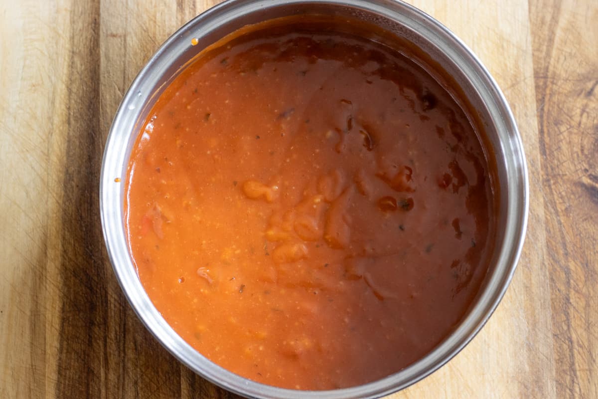 red enchilada sauce is added to the roux