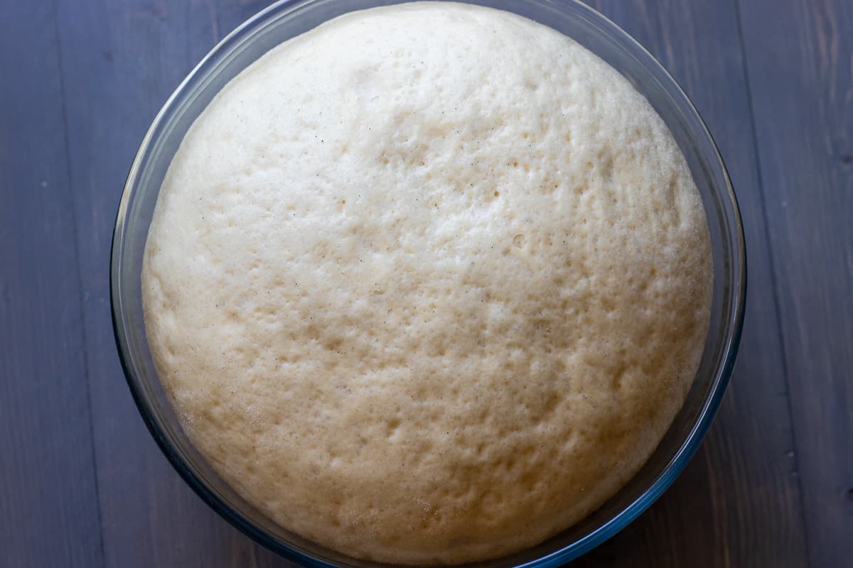 the berliner dough has doubled in size after proofing period