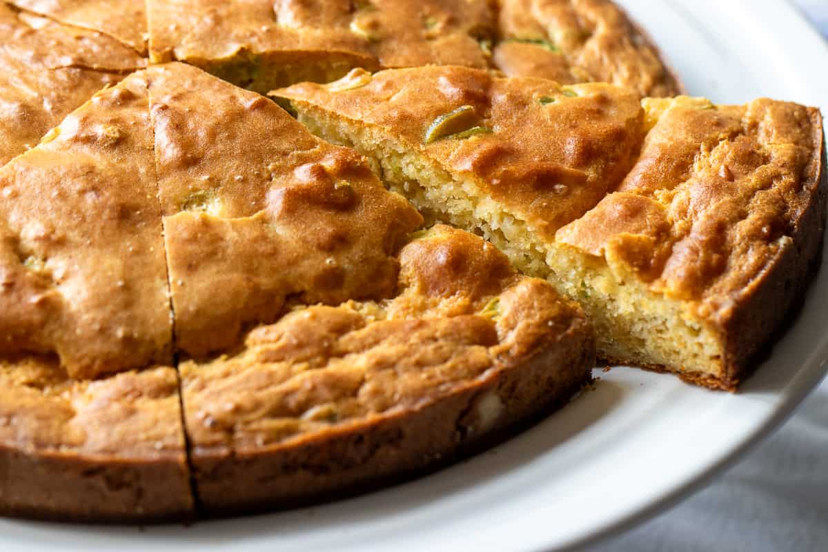 a slice of Mexican cornbread