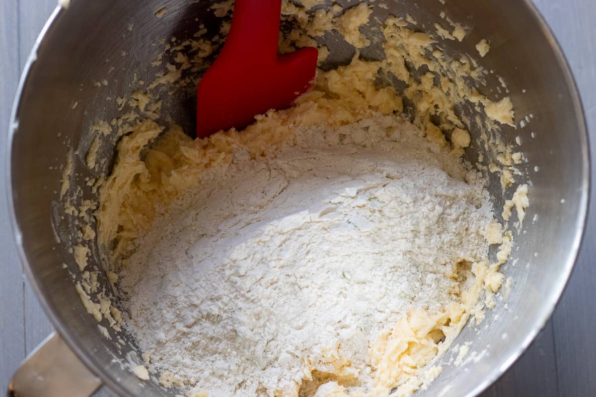 dry ingredients are added to wet ingredients