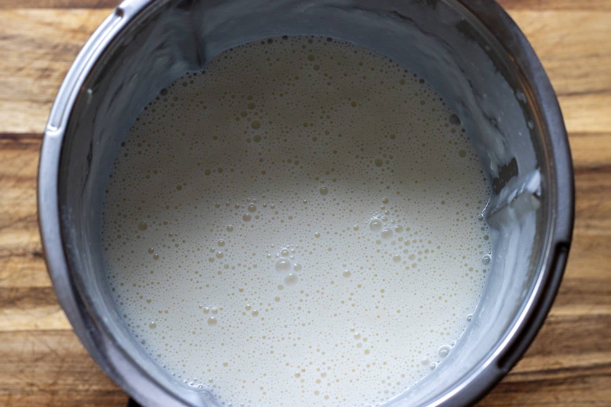 the custard with chicken breast are blitzed in a food processor